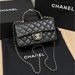 CHANEL Black Quilted Crossbody Bag with Gold Accents